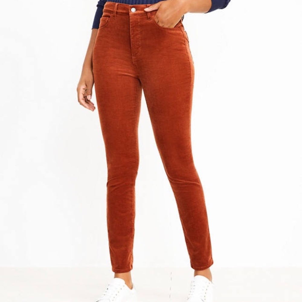 NWOT Loft Skinny Corduroy Sundried Adobe Pants, Size 25/0R